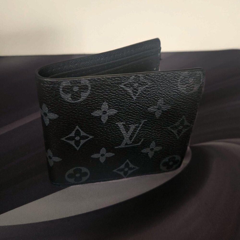 Monogram Black/Grey “Multiple” Style Wallet — Market Find
